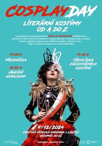 Plakát CosplayDay: literární kostýmy od A do Z