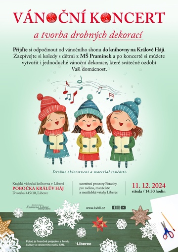 Plakát Vánoční koncert a tvorba drobných dekorací
