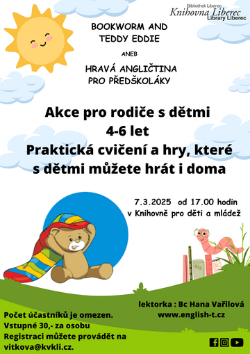 Plakát Bookworm and Teddy Eddie aneb Hravá angličtina pro předškoláky