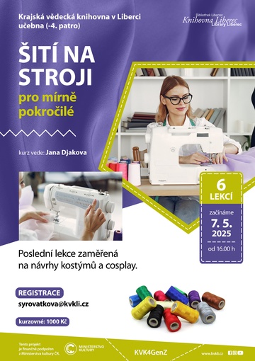 Plakát Šití na stroji pro mírně pokročilé