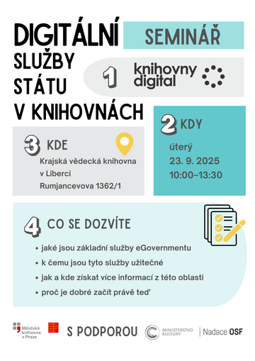 Plakát Digitální služby státu v knihovnách