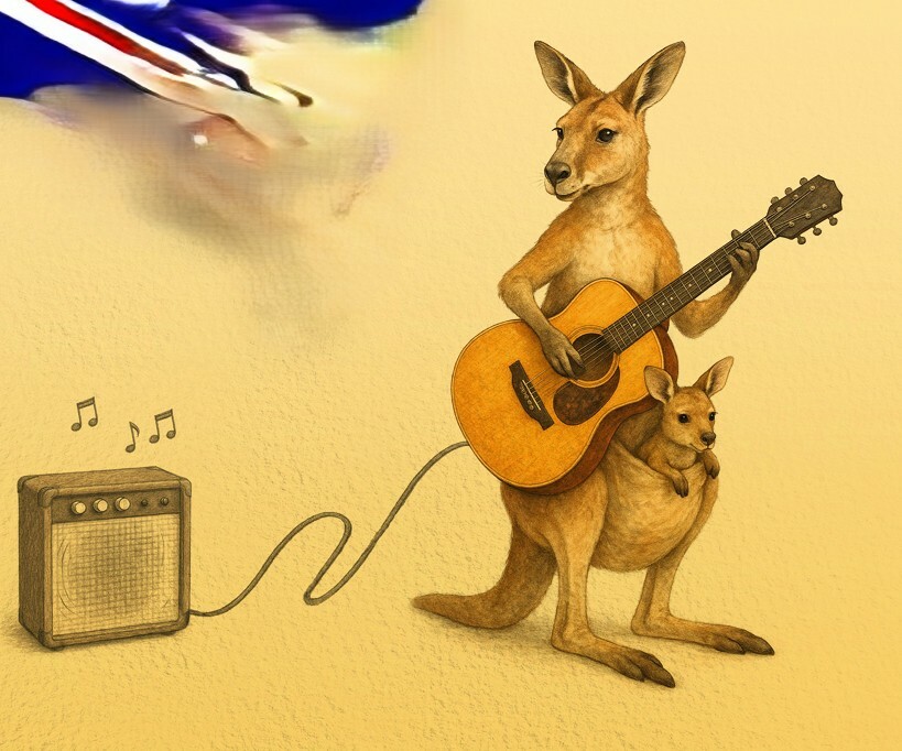 Plakát Vzhůru nohama aneb Hudba od protinožců: Australský pop a rock