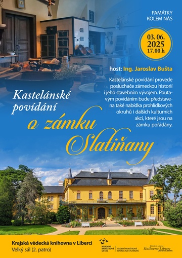 Plakát Kastelánské povídání o zámku Slatiňany