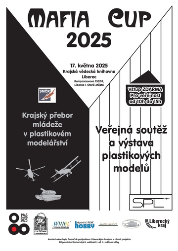 Plakát Krajský přebor mládeže v plastikovém modelářství a veřejná soutěž MAFIA CUP 2025