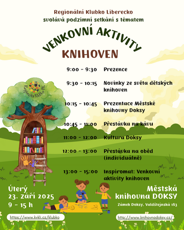 Plakát Setkání Klubu dětských knihoven Libereckého kraje