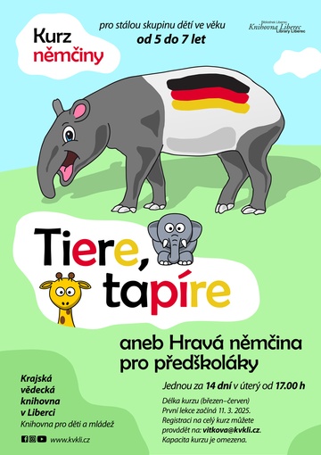 Plakát Tiere, tapíre aneb Hravá němčina pro předškoláky
