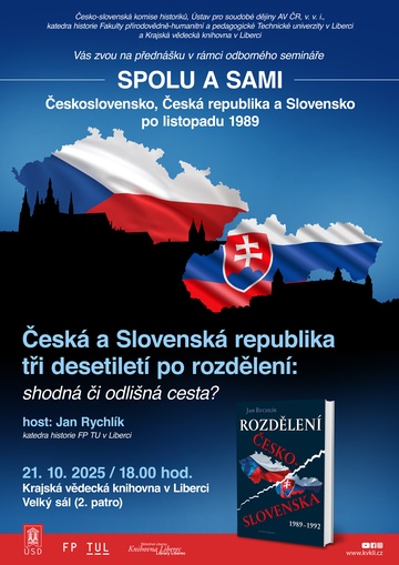 Plakát Česká a Slovenská republika tři desetiletí po rozdělení: shodná či odlišná cesta?