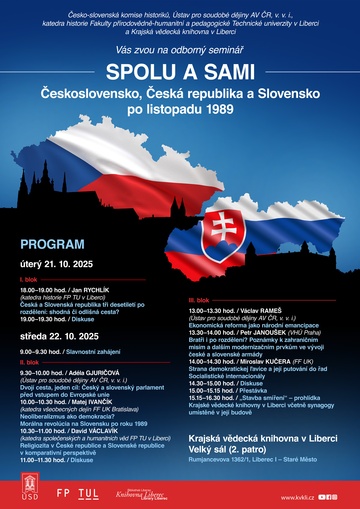 Plakát Spolu a sami: Československo, Česká republika a Slovensko po listopadu 1989