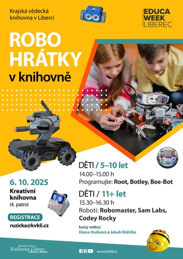 Plakát Robohrátky v knihovně